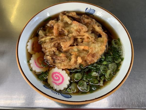 「海老と野菜のかき揚げそば(540円)」@桃中軒 沼津駅在来線上りホーム店の写真