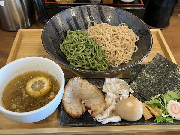 「冷やし2色つけ麺〜夏塩レモン」@らぁめん 麺彩家の写真
