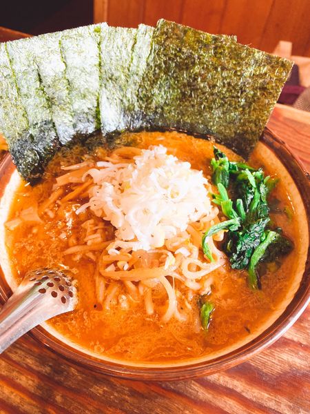 「味噌らーめん　ほうれん草、海苔」@らーめん 田中家の写真