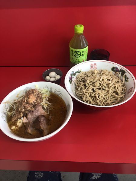 「つけ麺＋うずら(麺少なめ、ニンニク、アブラ)」@ラーメン二郎 ひたちなか店の写真