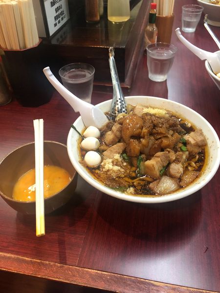 「スタ満そば(全部)まさお、生玉子」@元祖スタミナ満点らーめん すず鬼の写真