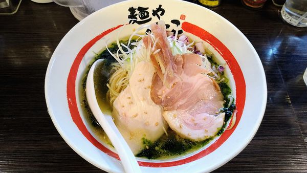 「【限定】生海苔とカマス煮干しのそば」@麺や でこの写真