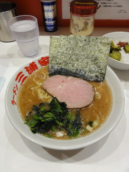 「ラーメン６５０円硬薄多半ライス」@ラーメン 三浦家の写真