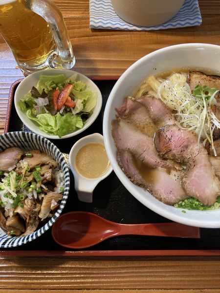 「Bセット(チャーシューふくラーメン、ミニチャーシュー丼)」@麺屋ふくの写真