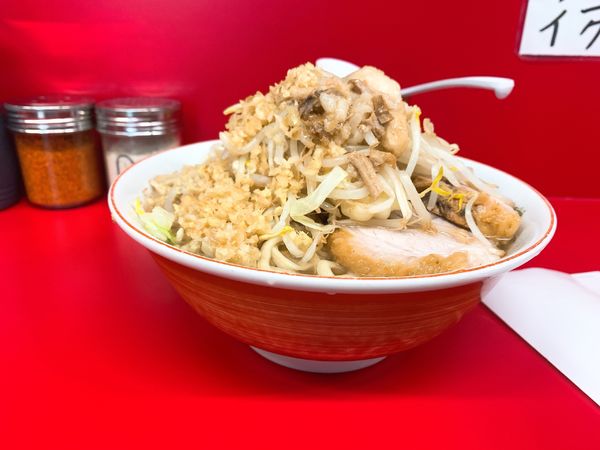 「大ラーメン、野菜・脂・生姜増し」@ラーメン二郎 大宮公園駅前店の写真