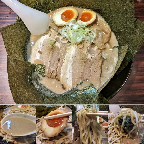 「味噌ラーメン(太麺/大盛)＋味玉＋海苔＝1050円」@ラーメン長山の写真