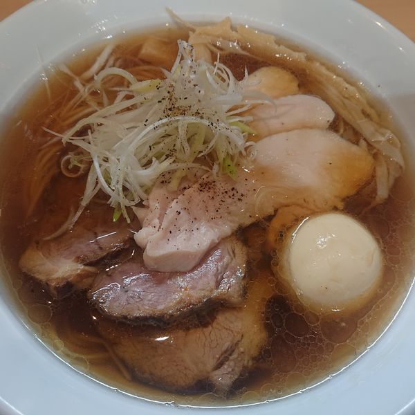「【18周年記念】甲斐路シャモ特製ラーメン1800円」@魂麺の写真