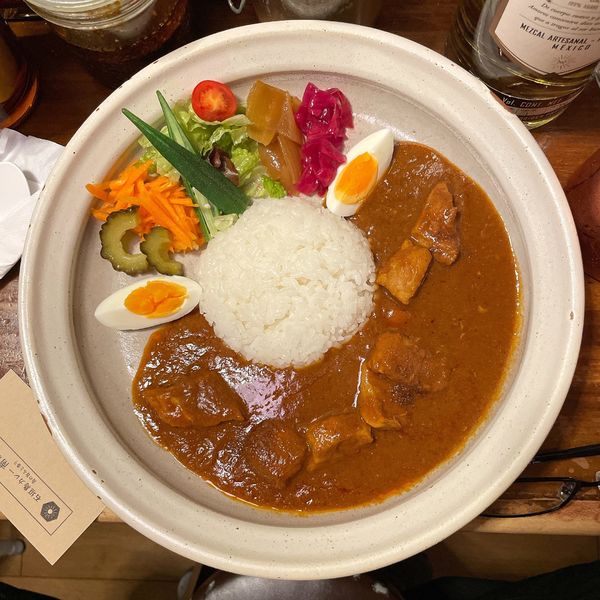 「島豚とピパーツのカレー」@石垣島カレー 南風 新橋店の写真