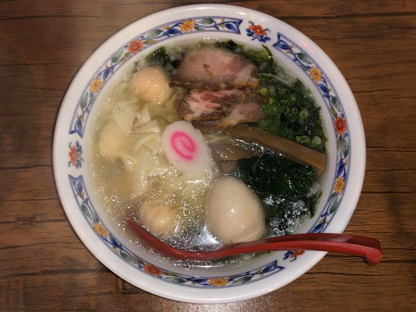 「あおさ海苔の海老塩ワンタン麺」@キッチン ヤンの写真