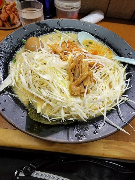 「ミソホルモン　トッピング　ネギ」@屋台ラーメンとんこつ貴生 稔台店の写真