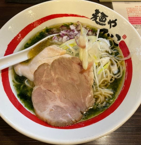 「【限定】生海苔とカマス煮干しのそば　１１００円」@麺や でこの写真