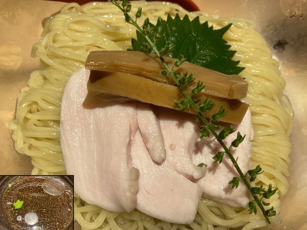 「モロヘイヤのつけ麺(中)」@焼きあご塩らー麺 たかはし アトレ川崎店の写真
