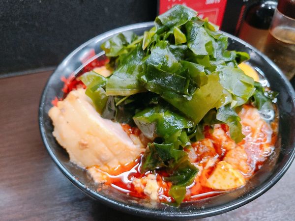 「月見海老麻婆麺」@元祖旨辛系タンメン 荒木屋の写真