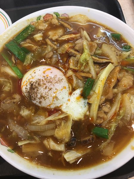 「温玉中華カレーラーメン　750円」@餃子の王将 伊勢崎店の写真