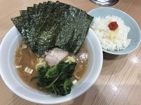 「ラーメン並¥650&海苔¥50ライス無料」@漢ラーメン 室の写真