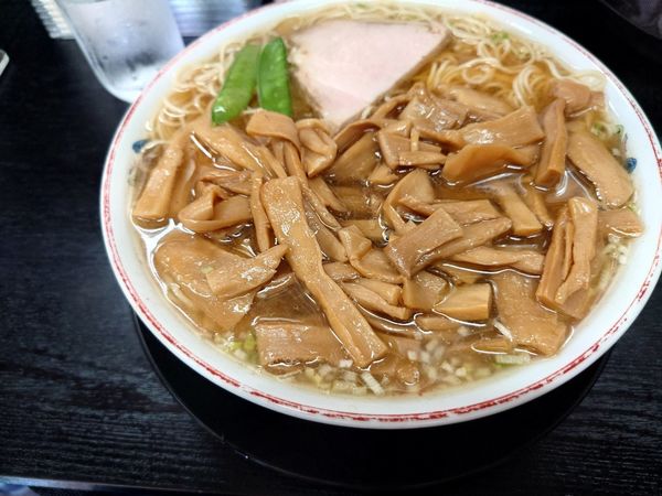 「メンマそば(大)1023円」@中華そば みずさわ屋の写真