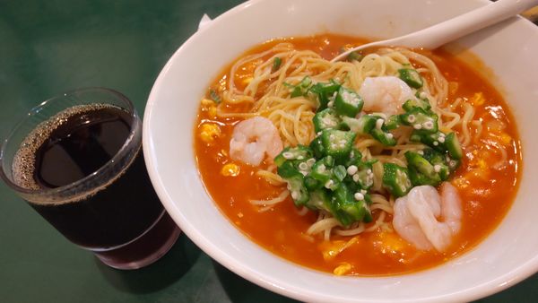 「エビ・トマトとろみ麺500円（8/31まで）」@百香亭 野田店の写真