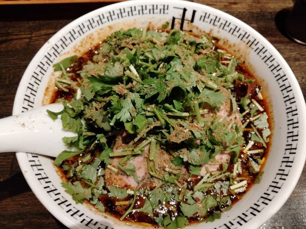 「スパイス・パクチーラーメン＋コマ切れ豚」@スパイス・ラー麺 卍力の写真