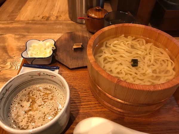 「濃厚釜揚げつけ麺　鯖」@炭火焼濃厚中華そば 威風堂道の写真