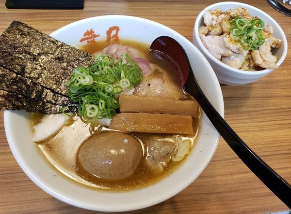 「葉月特ワンタン　ニンニクごはん」@らぁめん 葉月の写真