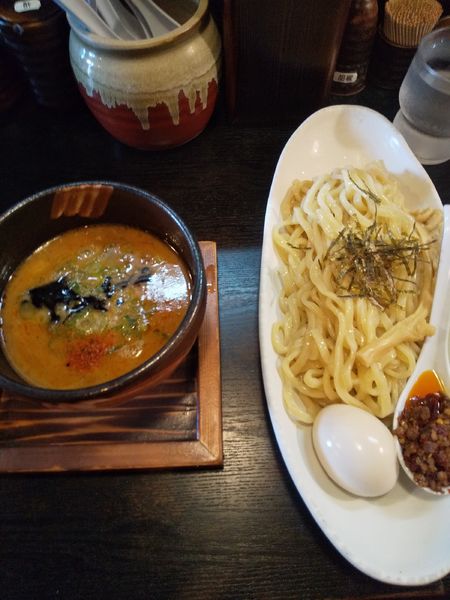 「名古屋つけそば（味玉トッピング）」@豚そば ぎんや 黒川本店の写真