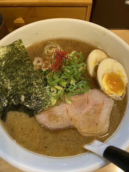 「味玉煮干そば（中盛）」@麺屋Mの写真