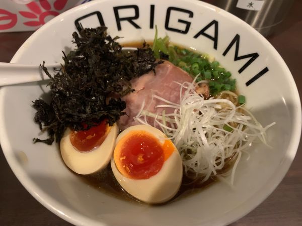 「冷やし煮干しらーめん(830円)」@麺屋 ORIGAMIの写真