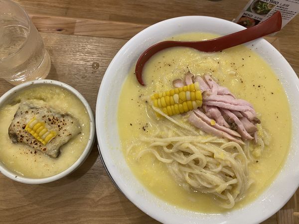 「限定 トウキビの冷やし麺+トウキビ飯1400+400」@麺や 七彩 八丁堀店の写真