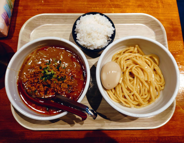 「限定 担々つけめん(麺半分→味付玉子)」@らーめん 蓮の写真