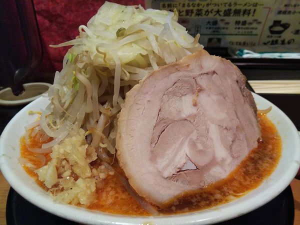 「まるなか辛味噌　※麺＆野菜：大盛無料　＋生ニンニク：無料」@まるなかの写真