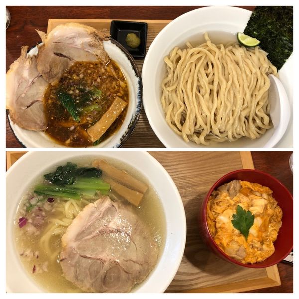 「小中華150g塩小親子丼1150焼豚つけ250g醤油1300」@中華そば 千乃鶏の写真