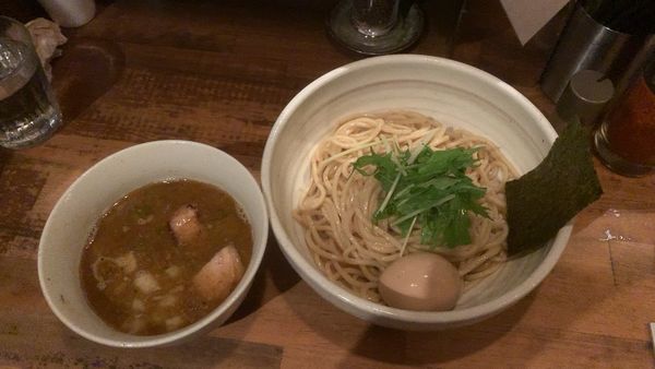 「濃い出汁つけ麺950+味玉150」@日本橋 製麺庵 なな蓮の写真