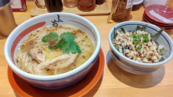 「天然塩ラーメン+チャーマヨ丼」@大阪塩系ラーメン しおやの写真