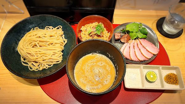 「紀州鴨白湯つけめん＋鴨スープ炊き込みハーフごはん」@鴨中華そば 楓の写真