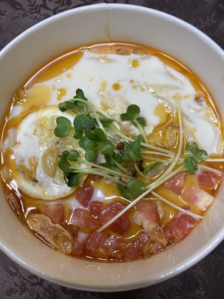 「【期間限定】塩鶏豆乳スープ涼麺 1200円」@春水堂 横浜ポルタ店の写真