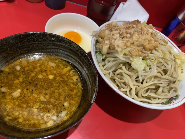 「つけめん小＋生玉子」@ラーメン二郎 千葉店の写真