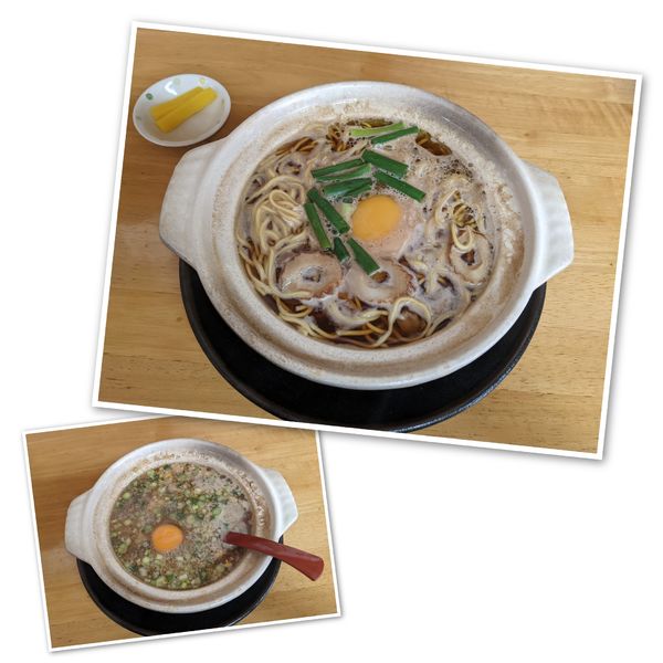 「鍋焼きラーメン（醤油）並　700円」@鍋焼きラーメン まゆみの店の写真