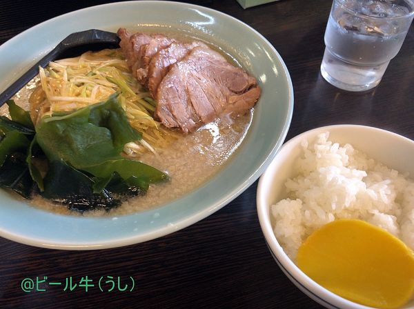 「ネギチャーシュー小(880円)、半ライス(110円)」@ニューラーメンショップ主水の写真