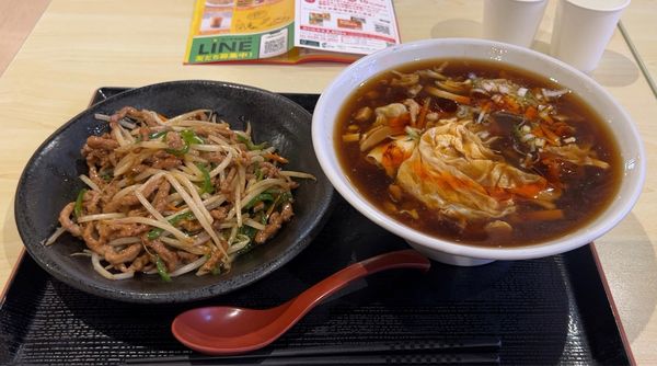 「サンラータン麺＋青椒肉絲」@桃源 ユニモちはら台店の写真