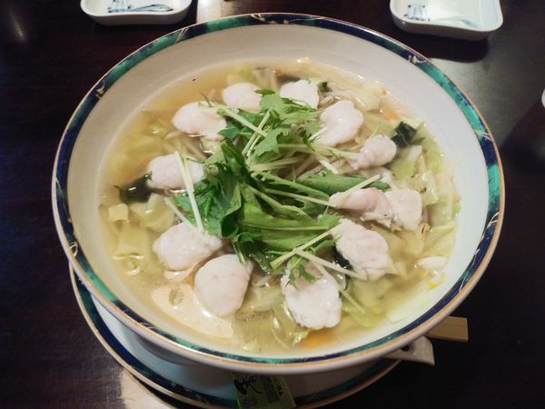 「ふぐの麺　塩　　1100円」@割烹 京枡の写真