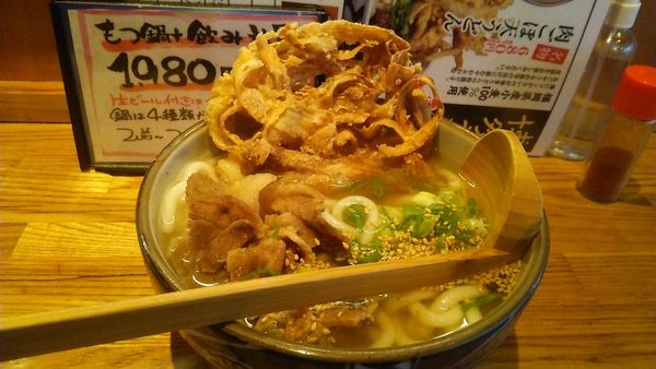 「肉ごぼう天うどん 680円」@博多どんたく 亀戸店の写真