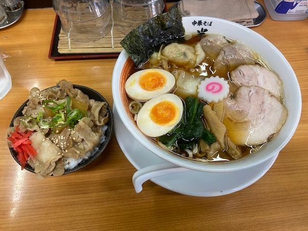 「「特中華そば醤油」「ランチ豚めし」」@中華そば 半ざわの写真