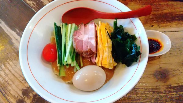 「サッポロ赤星+【限定】味噌冷やし中華(¥550+950)」@東京味噌らーめん 鶉の写真