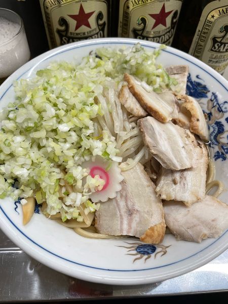 「油そば チャーシュー コマネギ」@中華そば みたかの写真