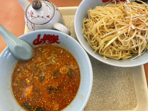 「辛味噌つけ麺中盛白髪ネギトッピ」@ラーメン山岡家 相模原店の写真