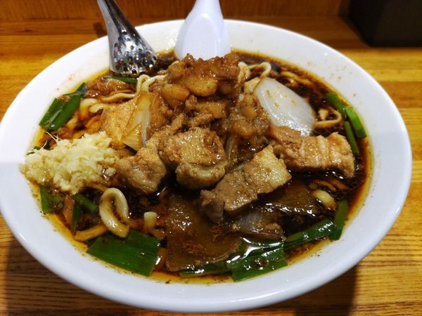 「スタ満ソバ+生卵+生姜」@元祖スタミナ満点らーめんすず鬼 赤坂店の写真