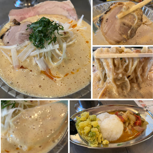 「【本日気まぐれ】冷やし納豆煮干し700円スリランカカリー」@GURU GURU SIROHEBI NOODLEの写真