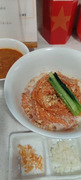 「担々つけ麺＋ライス1500円」@ラーメン星印の写真