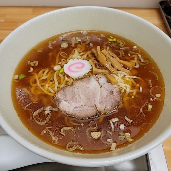 「中華そば（小）中太麺＋ねぎ」@田無大勝軒の写真