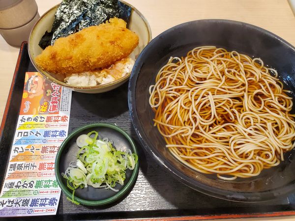 「ミニのり弁セット・温」@ゆで太郎 長者町店の写真